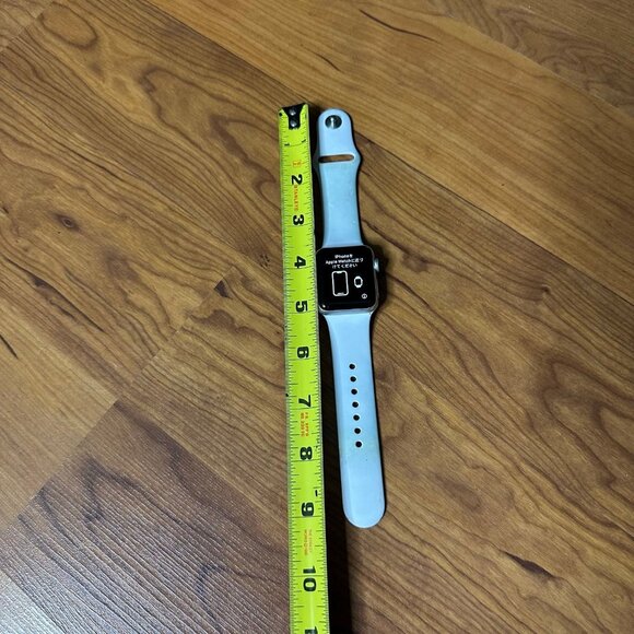 Apple Watch Series 3 Silver 38mm White Silicone Sport Band Aluminum Case - Picture 5 of 12